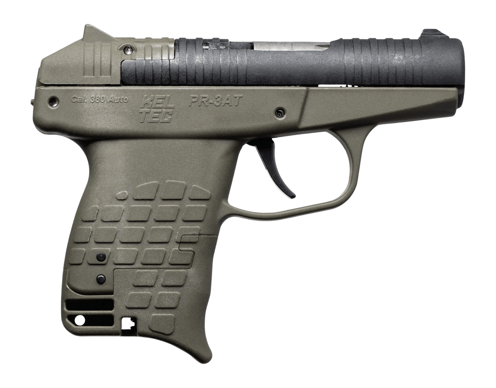 Kel-Tec PR3ATGRN PR-3AT Compact Frame 380 ACP 13+1 2.85" Black Rotating Barrel Shroud, Green Polymer Frame