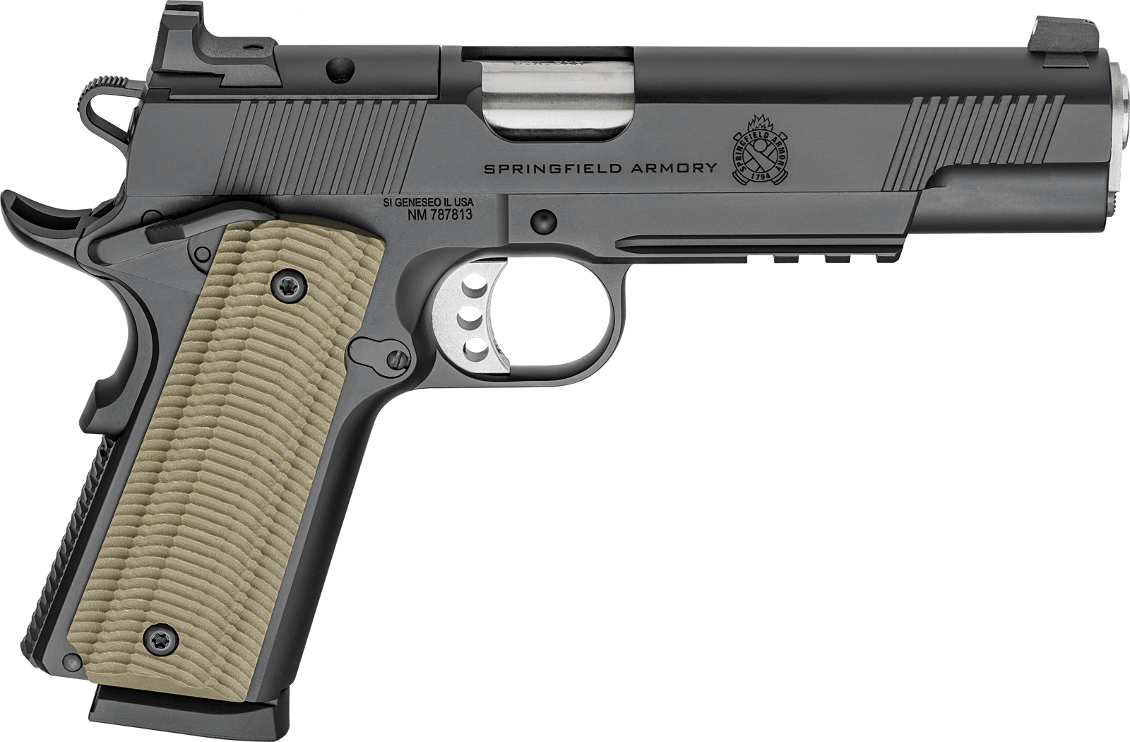 Springfield Armory PO9229AOS 1911 Operator 9mm 8+1 5" Black Cerakote Optic Ready Carbon Steel Slide Black Cerakote VZ G10 Grip