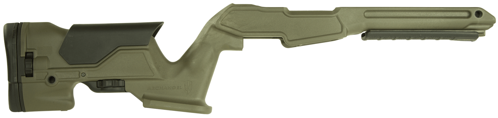 Archangel AAP1022OD Precision Stock  OD Green Synthetic Fixed with Adjustable Cheek Riser for Ruger 10/22