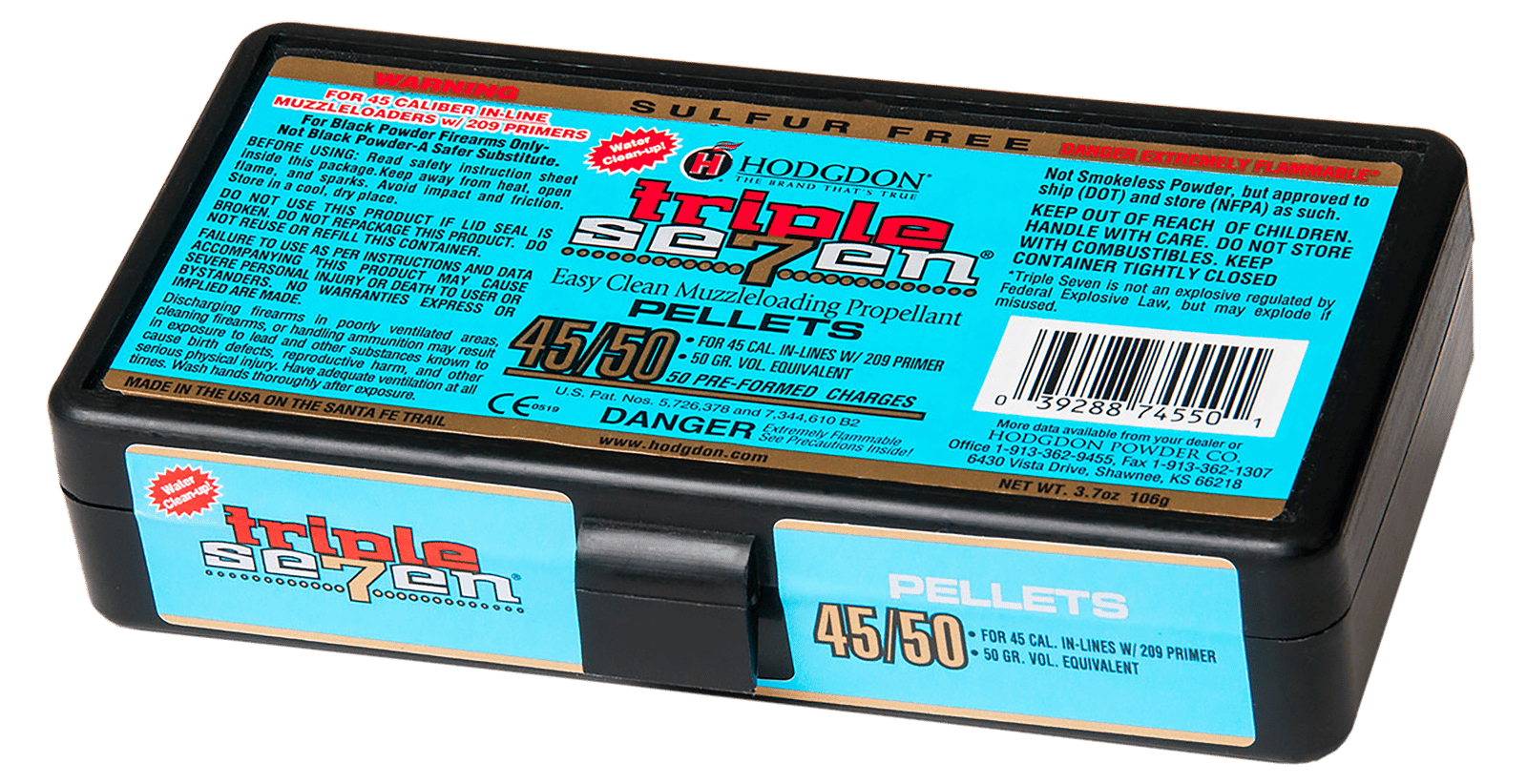 Hodgdon T74550 Triple Seven Pellets 45/50 50 gr 50 Per Box/12 Boxes Per Case