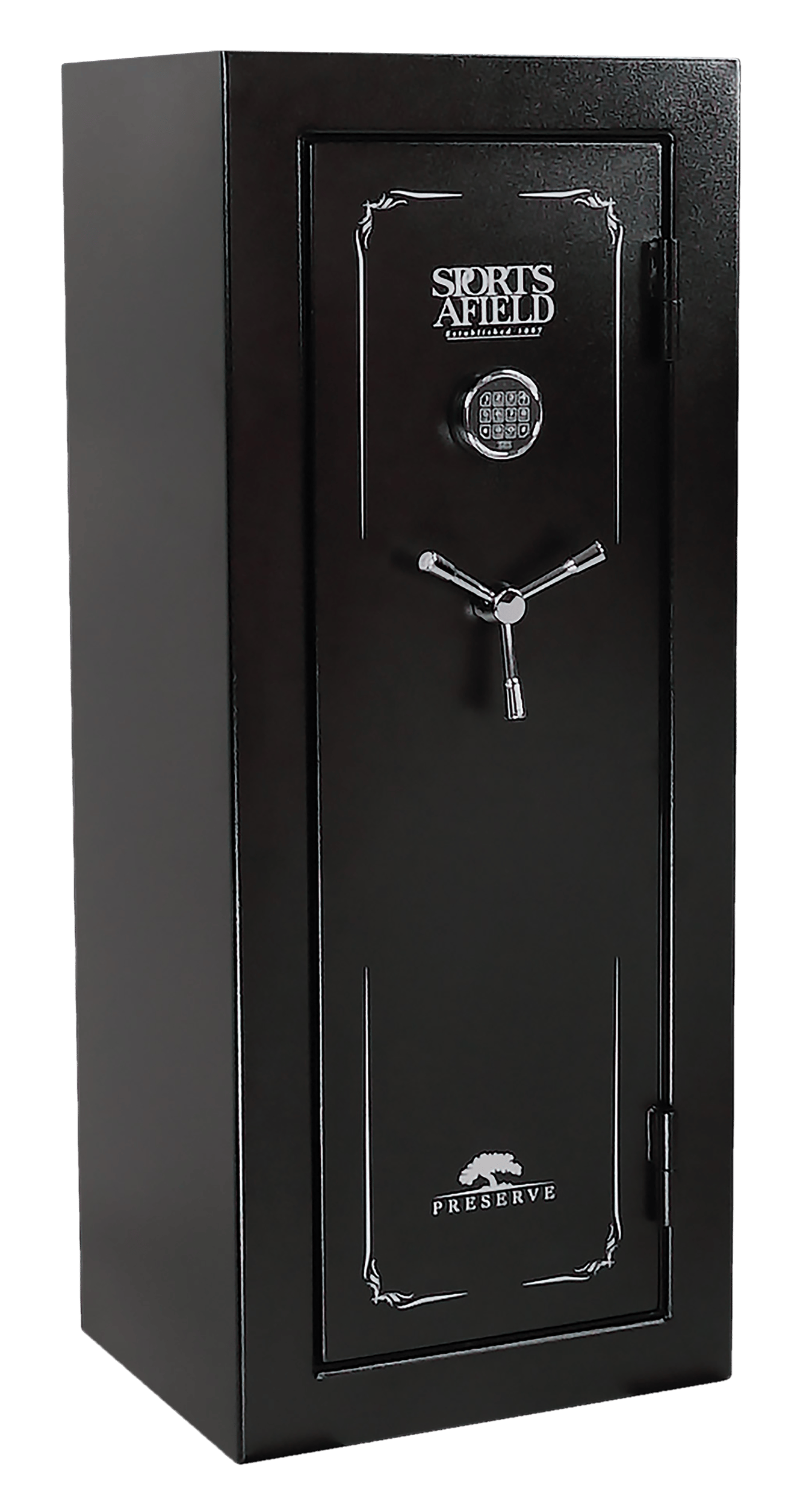 Sports Afield SECSA5924P Preserve SA5924P Electronic Keypad/Key Entry Black Textured Steel Holds 24 + 4 59" H x 24" W x 20" D Fireproof- Yes
