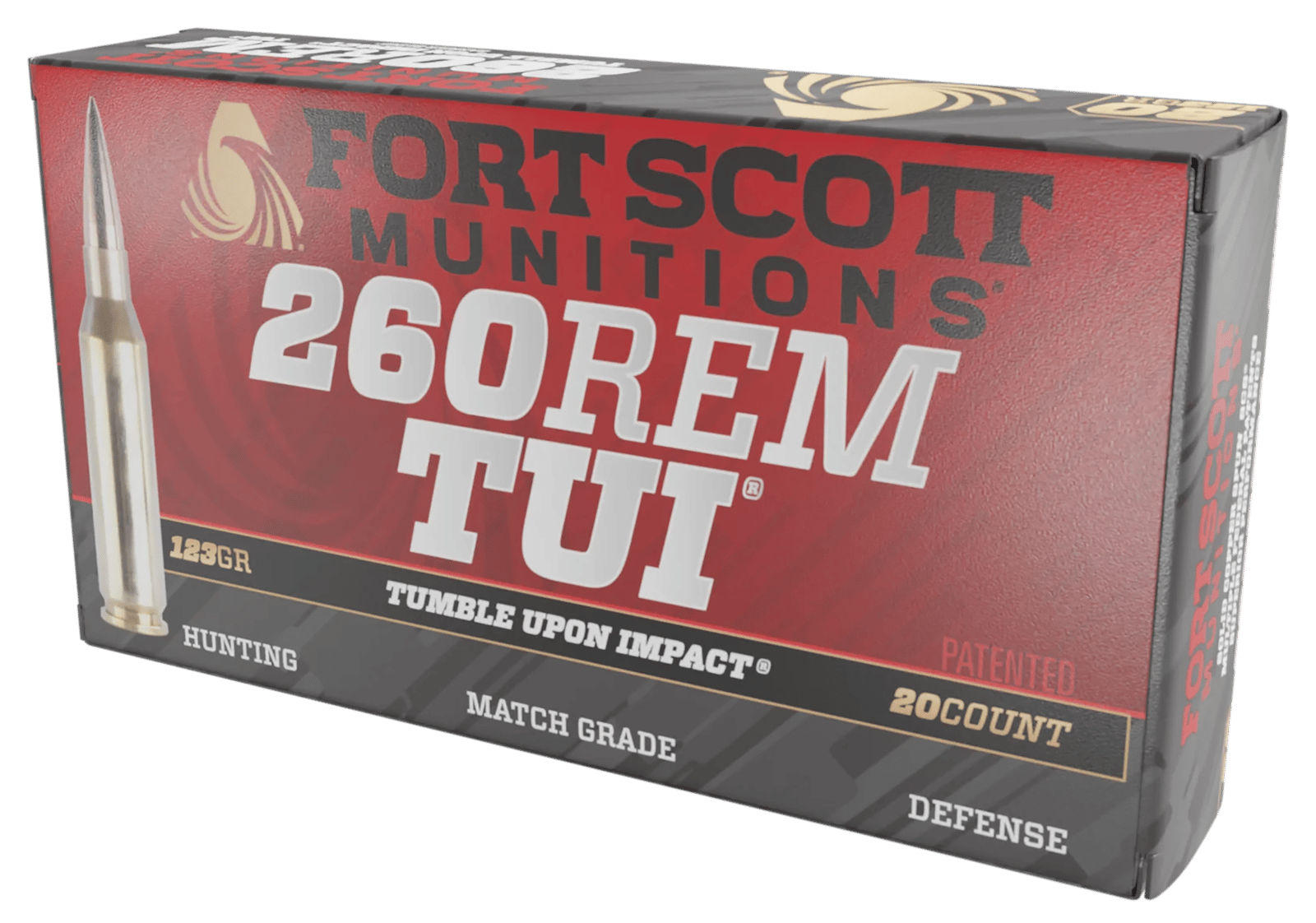 Fort Scott Munitions 260123SCV2 Tumble Upon Impact (TUI)  260Rem 123gr Solid Copper Spun 20 Per Box/25 Case