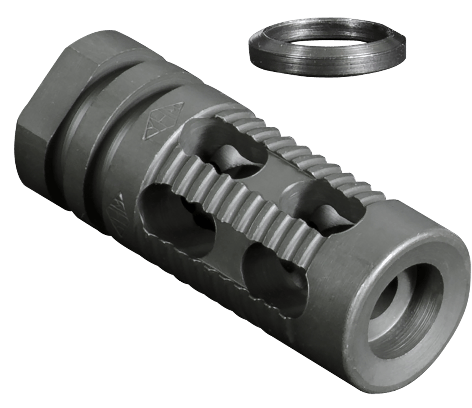 Yankee Hill 285M2 Phantom Comp/Brake with Smooth End, 1/2"-28 tpi Threads 2.25" OAL for 5.56mm
