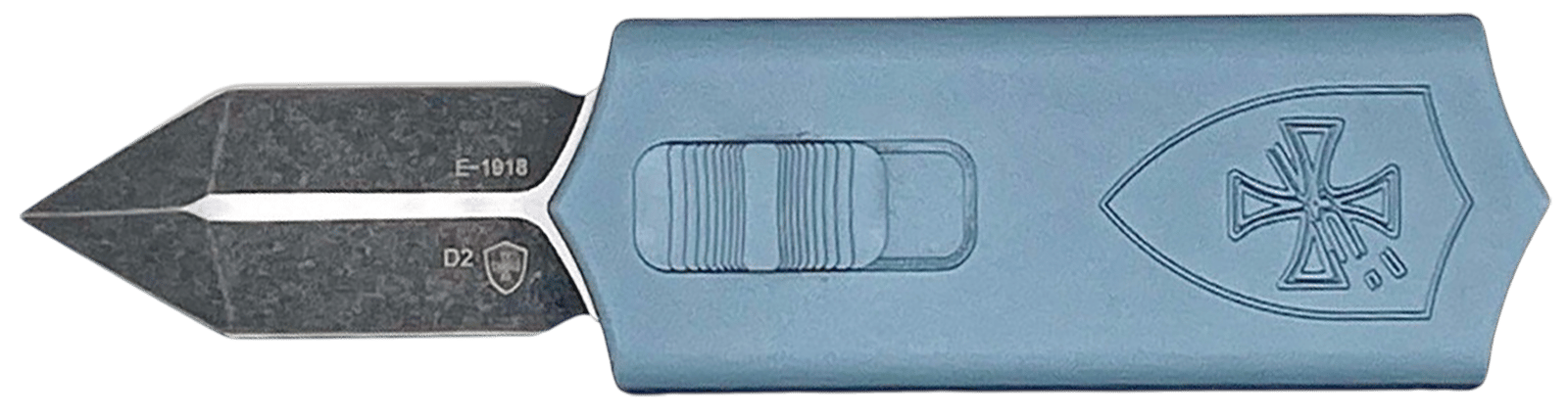 Templar Knife SMCAGB121 Sentinel Money Clip 1.88" OTF Dagger Plain Black Oxide Stonewashed Powder Coated D2 Steel Blade, 3.41" Blue Anodized Aluminum Handle