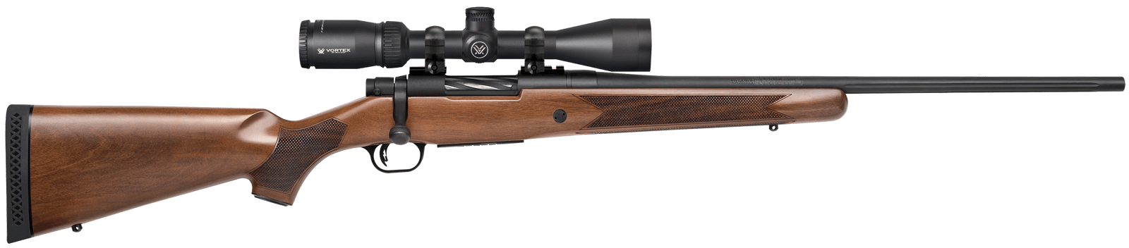 Mossberg 27940 Patriot  308 Win Caliber with 5+1 Capacity, 22" Fluted Barrel, Matte Blued Metal Finish & Walnut Stock Right Hand (Full Size) Includes Vortex Crossfire II 3-9x40mm Scope