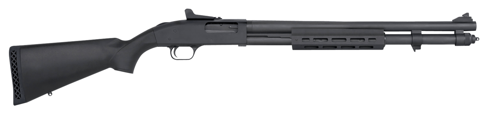 Mossberg 50674 590  12 Gauge Pump 3" 8+1 20" Matte Blued Steel Barrel, Matte Blued Drilled & Tapped Receiver, M-LOK Handguards, Black Fixed Synthetic Stock
