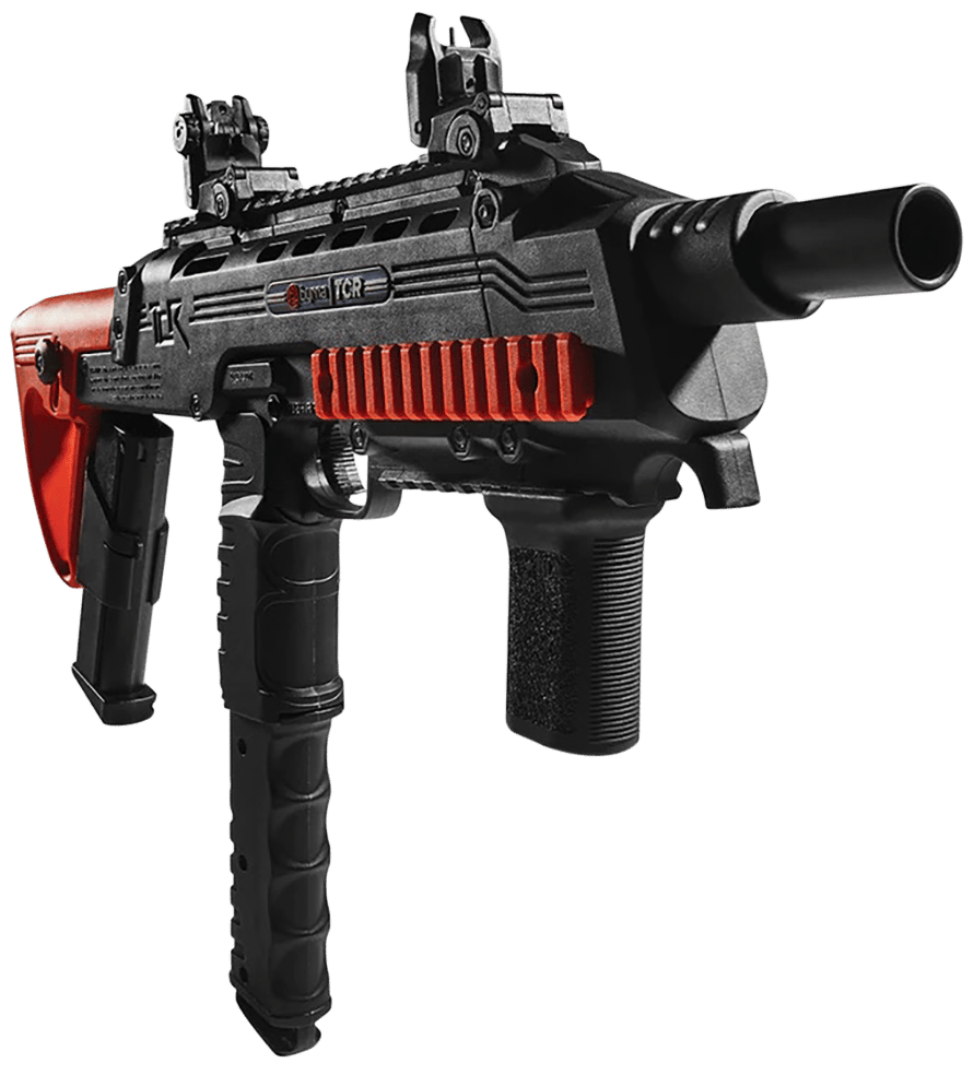 Byrna Technologies TK68401ORN TCR Basic Kit CO2 7rd/12rd, Black Rec, Orange Adjustable Stock, Flip-Up Sights