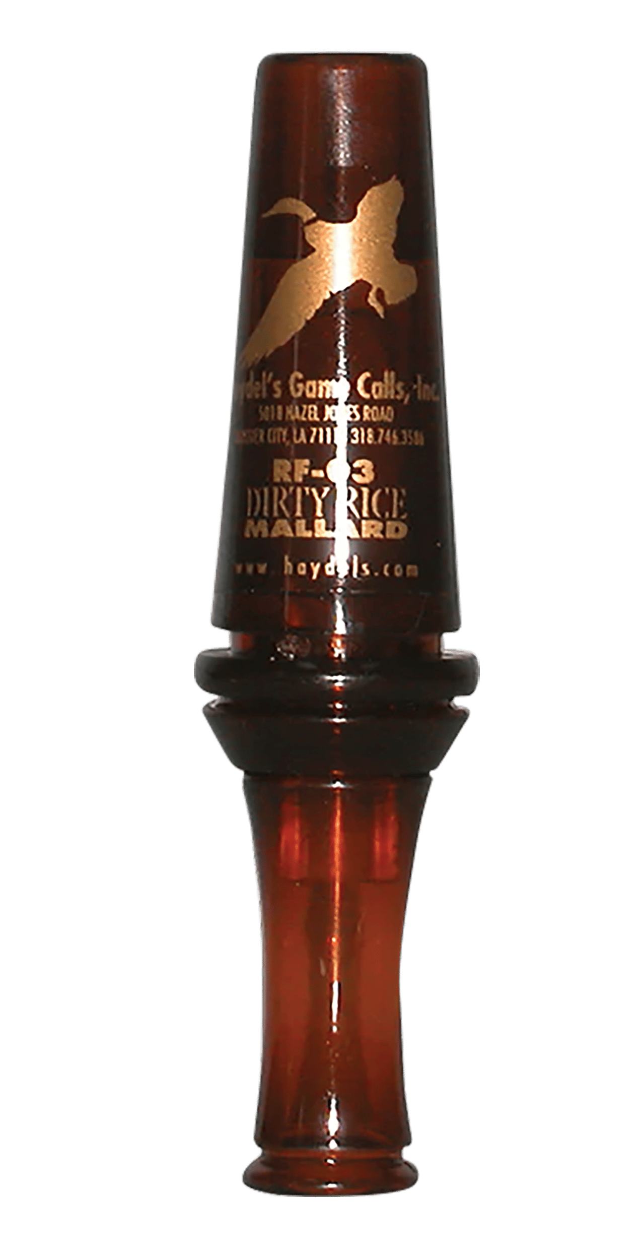 Haydel's Game Calls RF03 Dirty Rice  Open Call Double Reed Mallard Sounds Attracts Ducks Brown Plastic