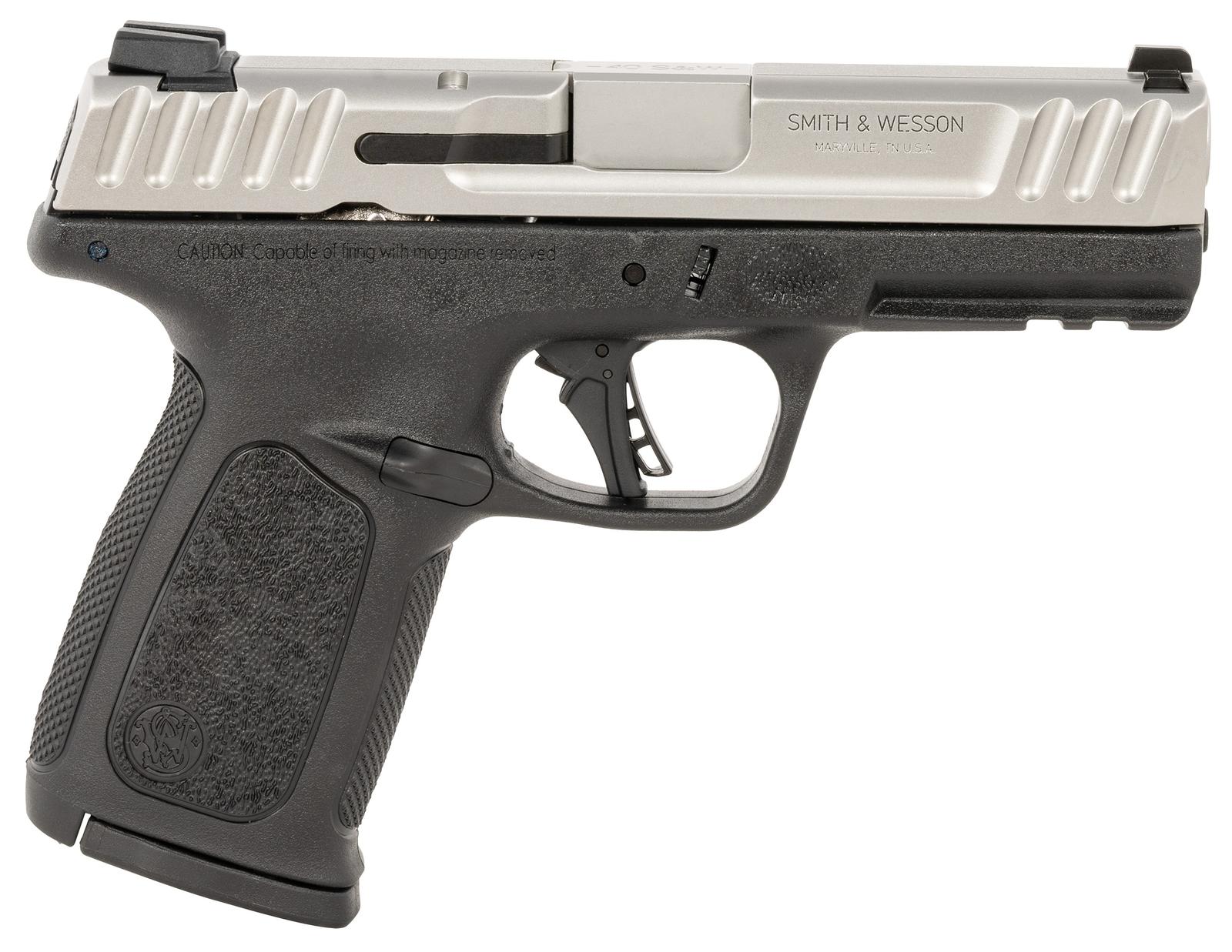 Smith & Wesson 13937 SD40 2.0 Compact Frame 40 S&W 10+1 4" Stainless Steel Barrel, Satin Serrated Stainless Steel Slide, Black Polymer Frame w/Picatinny Rail, Textured Grip