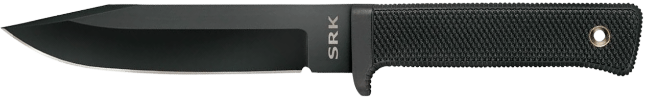 Cold Steel CS49LCK SRK  6" Fixed Clip Point Plain Black Tuff-Ex Finish SK-5 Steel Blade, 4.75" Black Kray-Ex Handle, Includes Sheath