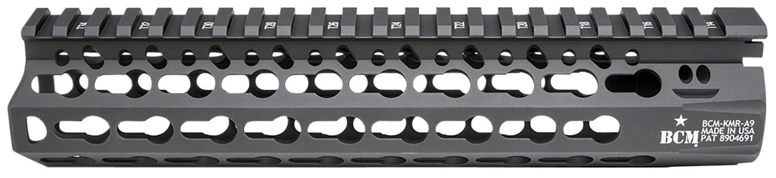 BCM KMRA9556BK KMR Alpha Handguard 9" Keymod Style Made of Aluminum with Black Anodized Finish for AR-15