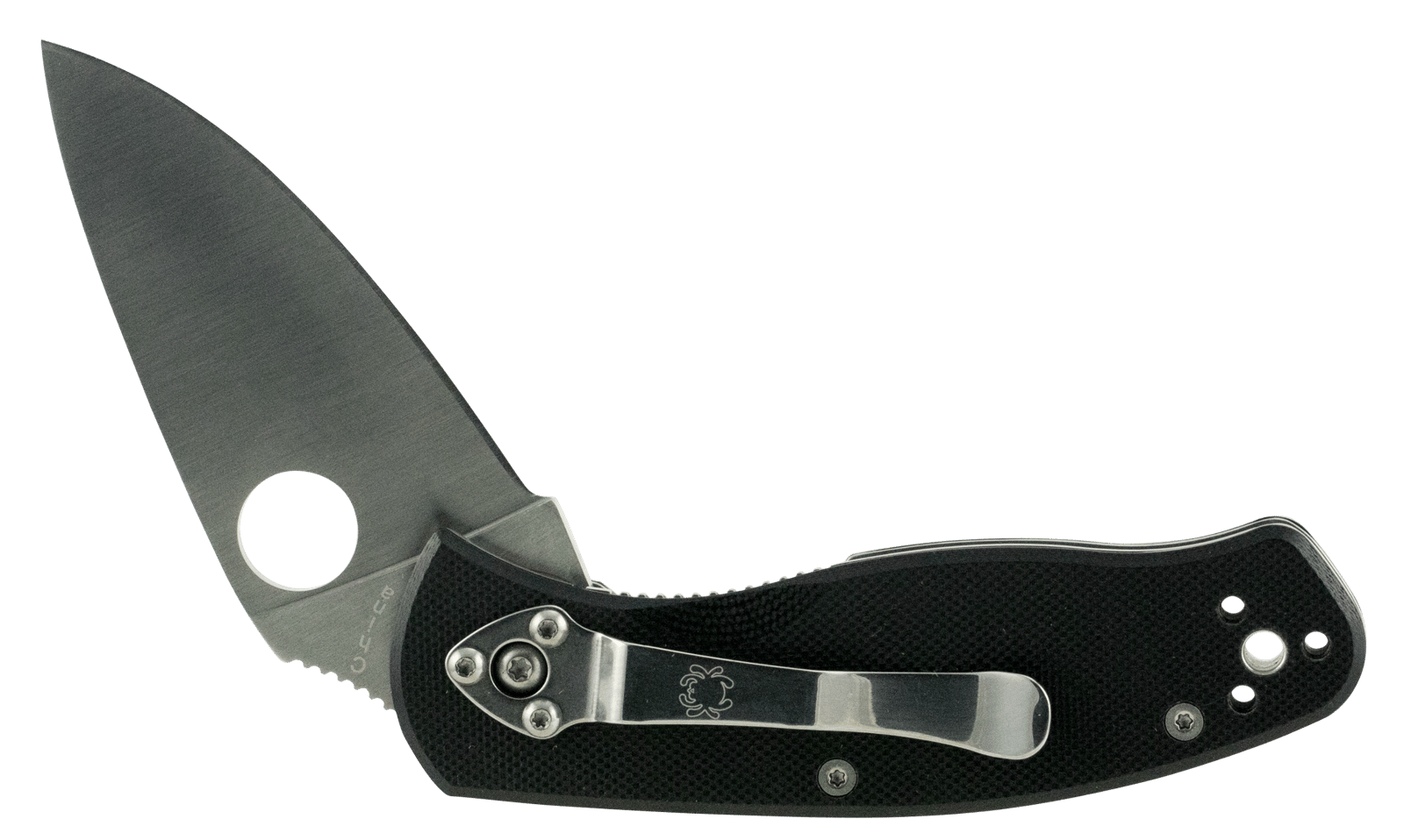 Spyderco C136GP Persistence  2.77" Folding Drop Point Plain 8Cr13MoV SS Blade Black G10 Handle Includes Pocket Clip