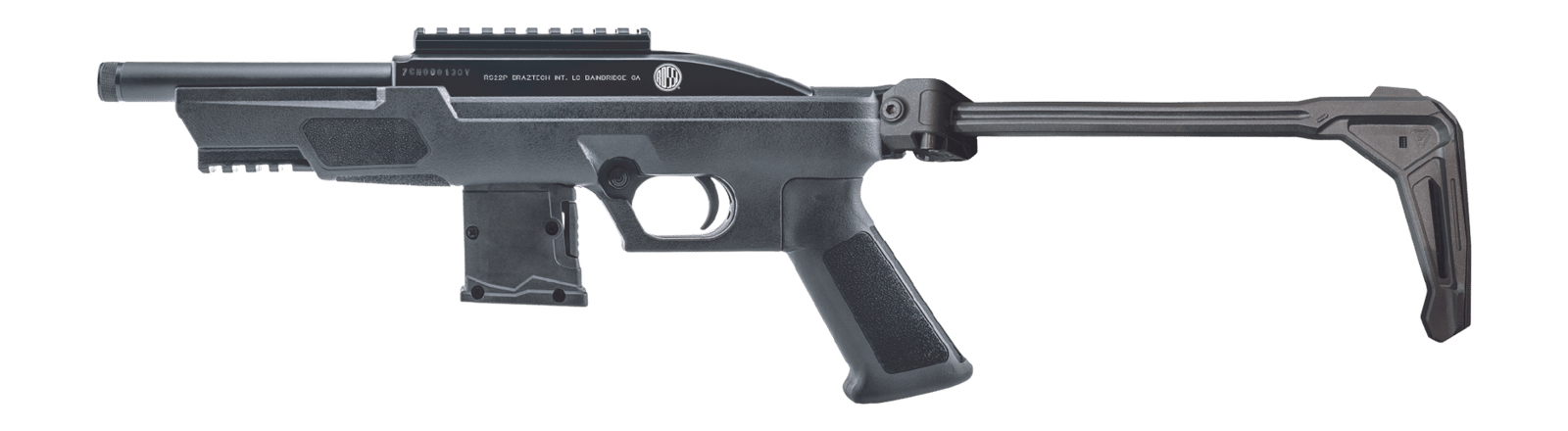 Rossi RS22P6BK-SMPB RS22 22 LR 10+1 6" Black Barrel, Matte Black Polymer Receiver w/Picatinny Rail, Accessory Rail Forend, Black Polymer Pistol Brace, AR Style Grip