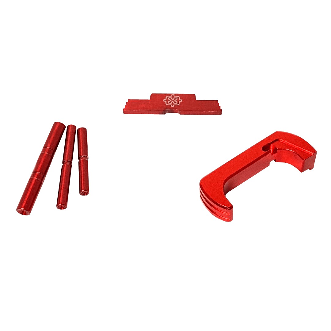Cross Armory CRGOKRD 3 Piece Kit  Extended Compatible w/Glock Gen1-3 Red Anodized Steel/Aluminum