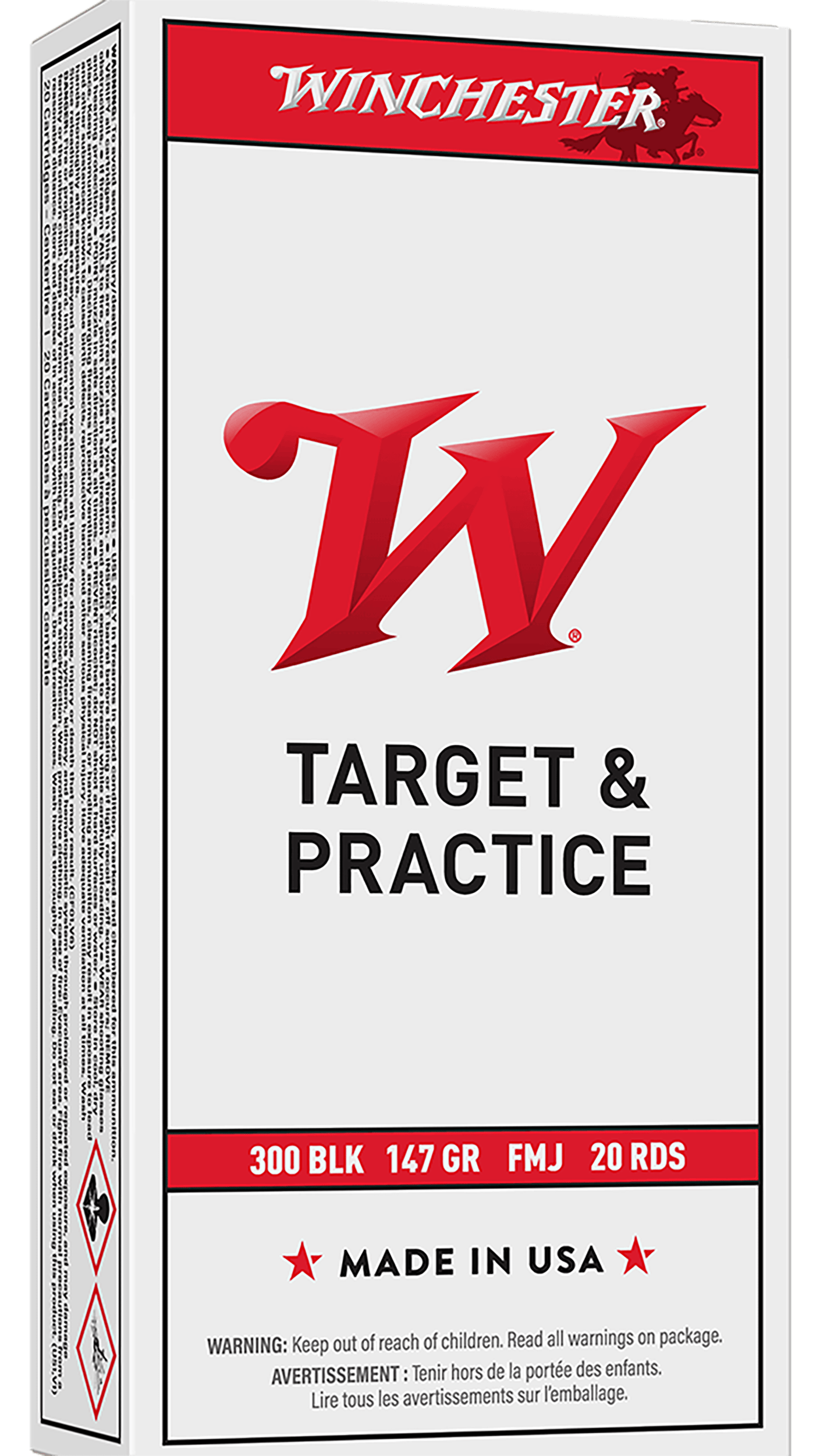 Winchester Ammo USA300B147 USA  300Blackout 147gr Full Metal Jacket Open Tip 20 Per Box/10 Case