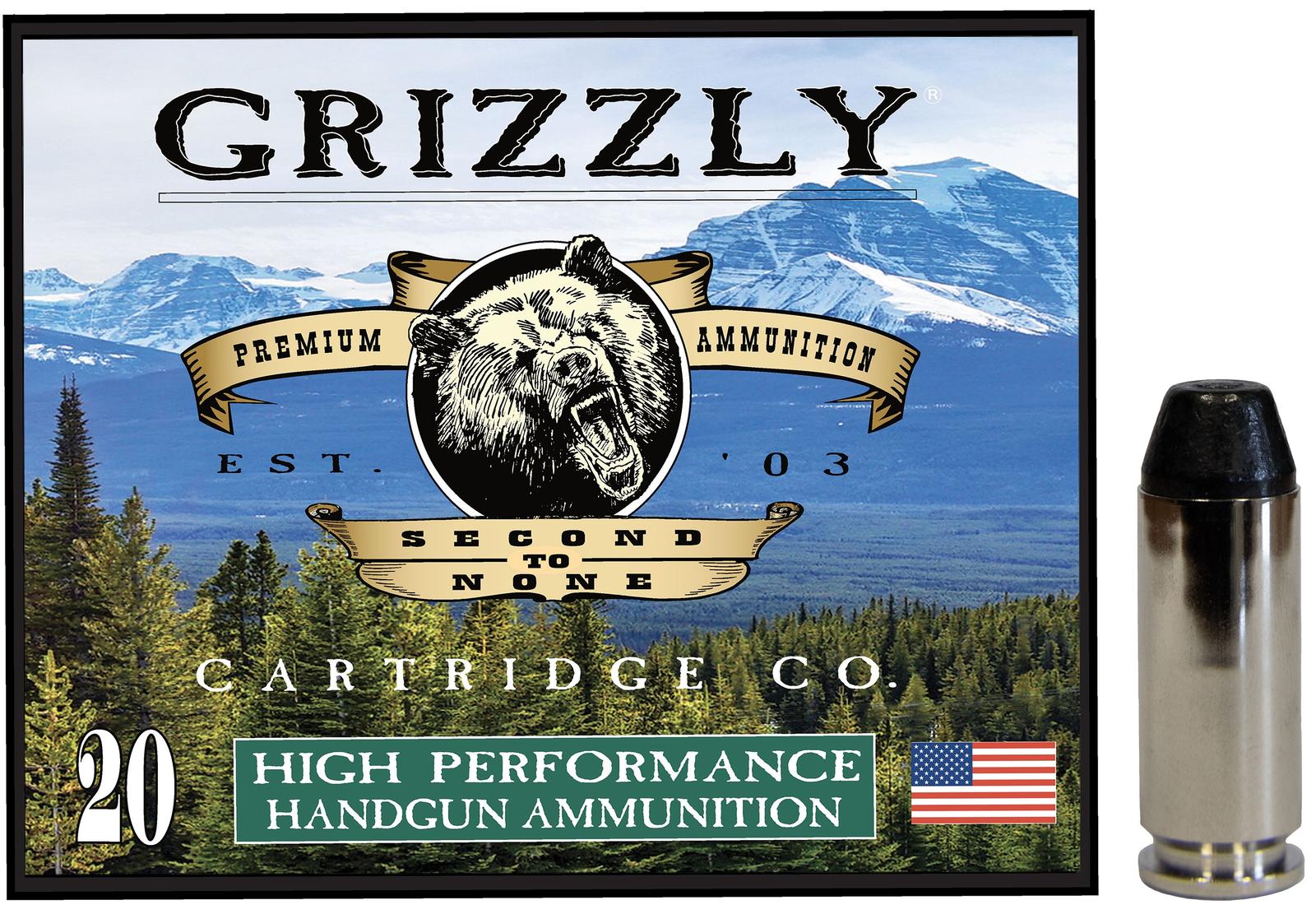 Grizzly Ammo GC10M10   10mmAuto 220gr Full Metal Jacket Flat Point 20 Per Box/10 Case
