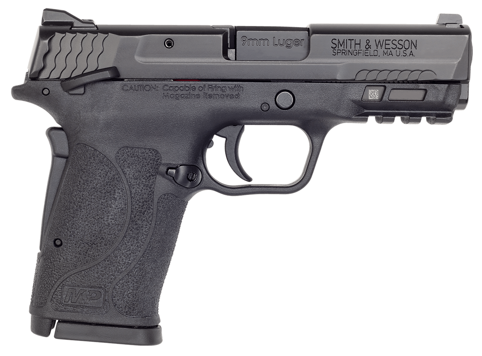 Smith & Wesson 12436 M&P Shield EZ M2.0 Compact Slim 9mm Luger 8+1 3.67" Black Armornite Barrel & Serrated Slide, Matte Black Polymer Frame w/Picatinny Rail Black Polymer Grips Right Hand