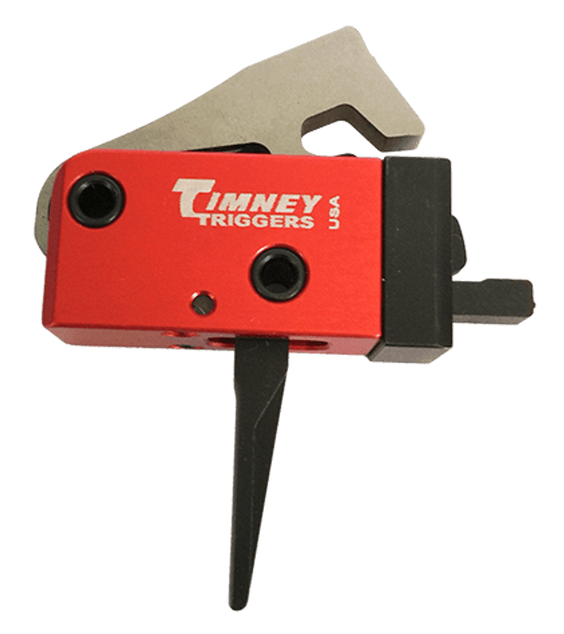 Timney Triggers 682ST PCC Trigger  Two-Stage Straight Trigger with 2 lbs Draw Weight & Black/Red Finish for AR-Platform