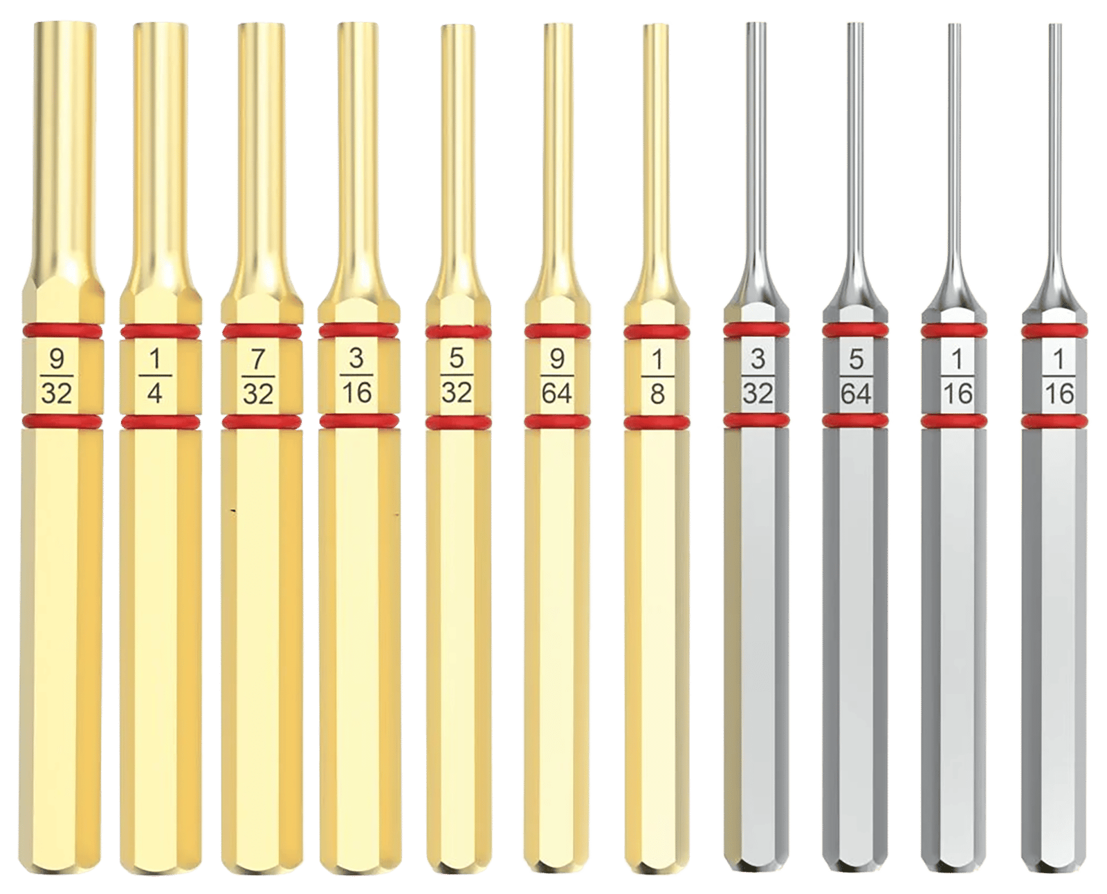 Real Avid AVAPKB Accu-Punch Pin Punch Set Brass/Steel Universal Firearm 11 Pieces