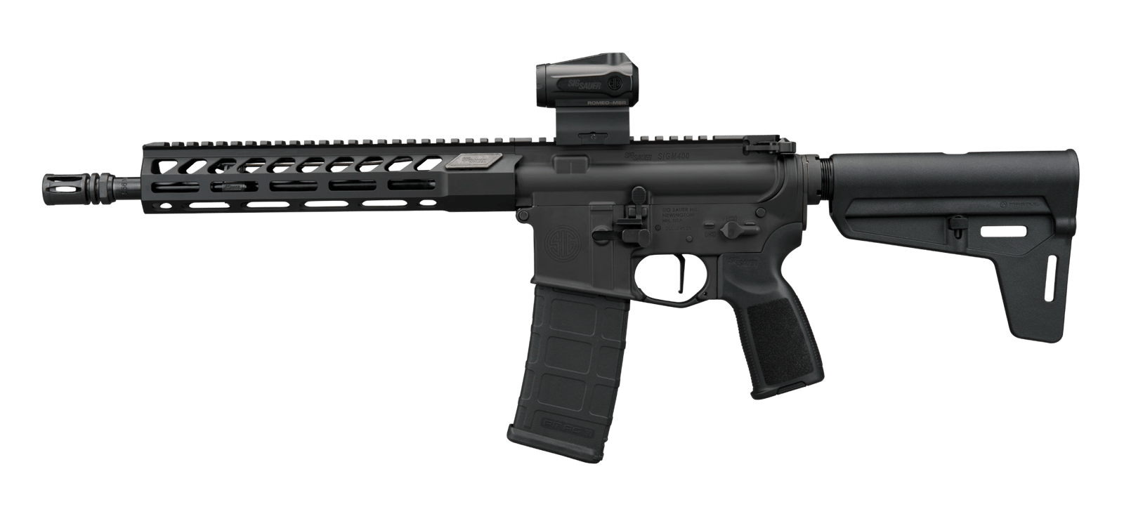 Sig Sauer RM400556N11BFORGE M400 Forge 5.56 NATO 30+1 11.50" Black Anodized Alloy Receiver w/Picatinny Rail, Black Polymer Magpul BSL Arm Brace, Black Polymer Grip, Sig ROMEO MSR Gen II Red Dot