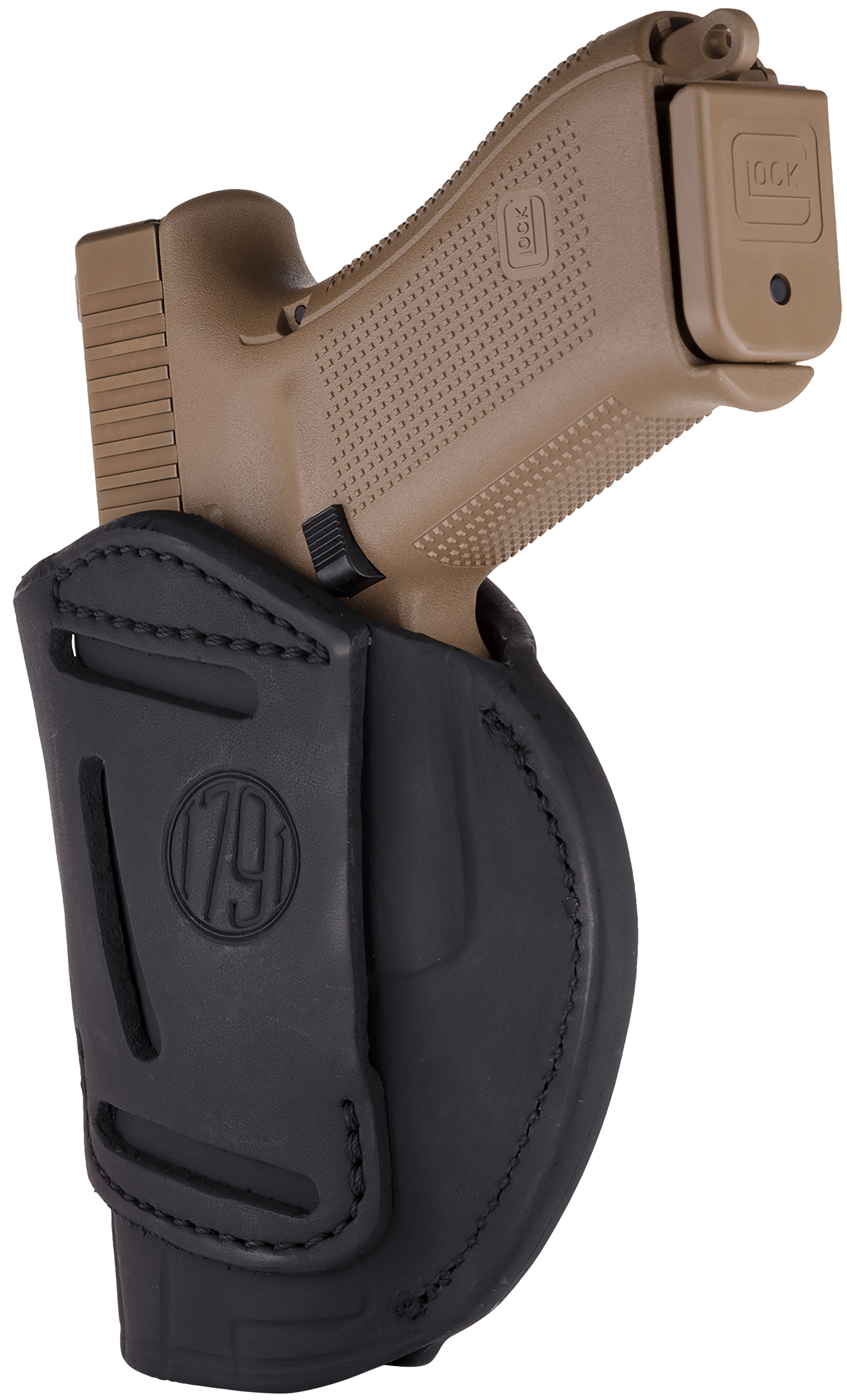 1791 Gunleather 4WH5SBLR 4-Way  IWB/OWB 05 Stealth Black Leather Belt Clip Fits S&W M&P/Springfield XD/Glock 17/HK VP9