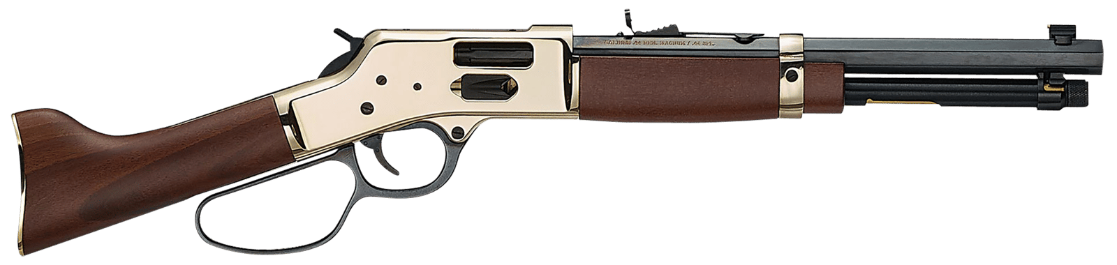 Henry H006GCML Mare's Leg Side Gate 45 Colt (LC) 5+1 12.90" Blued Octagon Barrel, Polished Hardened Brass Rec, American Walnut Furniture, Large Loop Lever, Adj. Sight