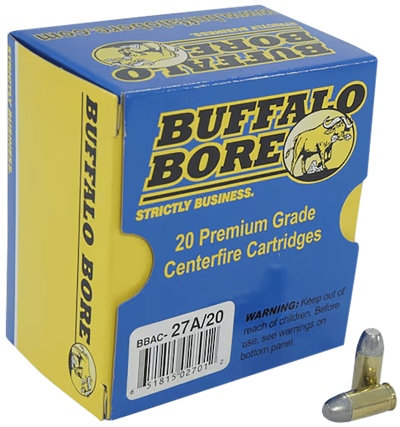 Buffalo Bore Ammunition 27A20 Personal Defense Strictly Business 380ACP +P 100gr Hard Cast Flat Nose 20 Per Box/12 Case