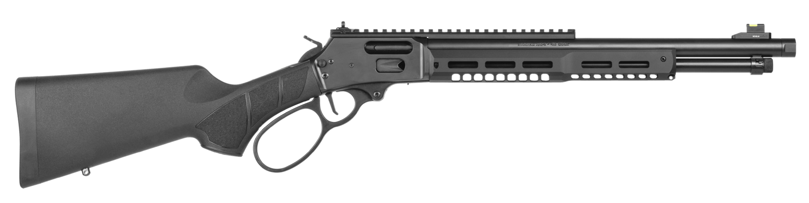 Smith & Wesson 14195 1854 Stealth Hunter 45 Long Colt 8+1 16.30" Black Armornite Threaded Barrel, Black Anodized Aluminum Receiver w/Picatinny Rail, Fixed w/Textured Grip Panels Black Synthetic Stock