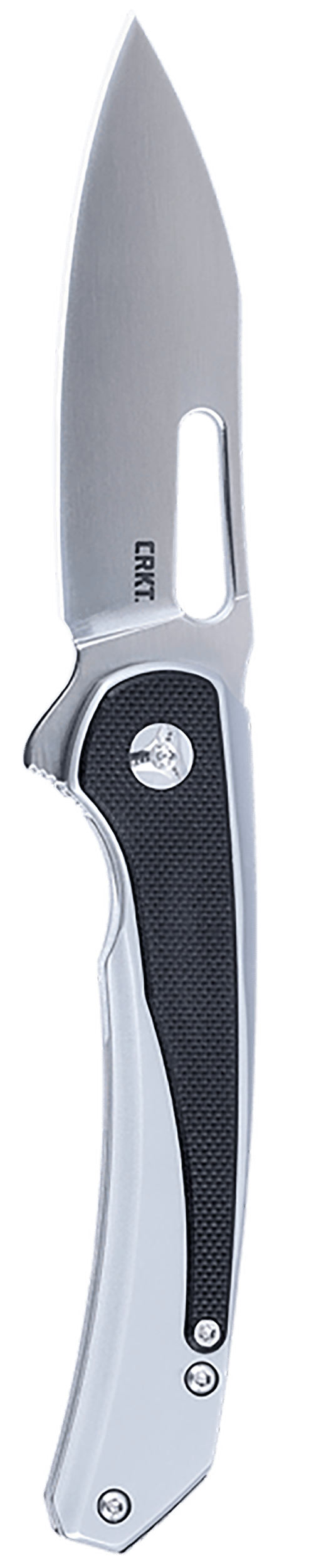 CRKT 6075 Padawan  3.01" Folding Wharncliffe Plain Brushed Satin 14C28N Steel Blade, SS w/G10 Black Overlays Handle