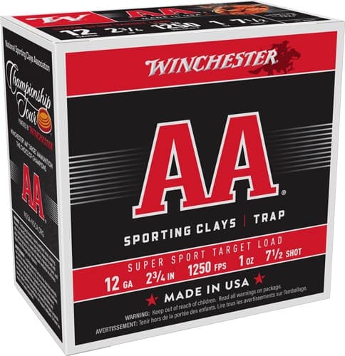 WINCHESTER AA 12GA 2.75" 1OZ #7.5 1250FPS 250RD CASE LOT