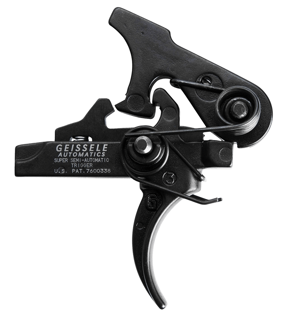 Geissele Automatics 05101 SSA  Two-Stage Curved Trigger with 4.25-4.75 lbs Draw Weight & Black Oxide Finish for AR-Platform