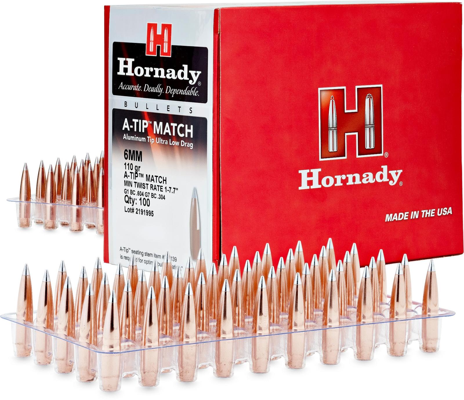 Hornady 261792   6.5mm .264 135gr A-Tip Match 500 Per Box/6 Case