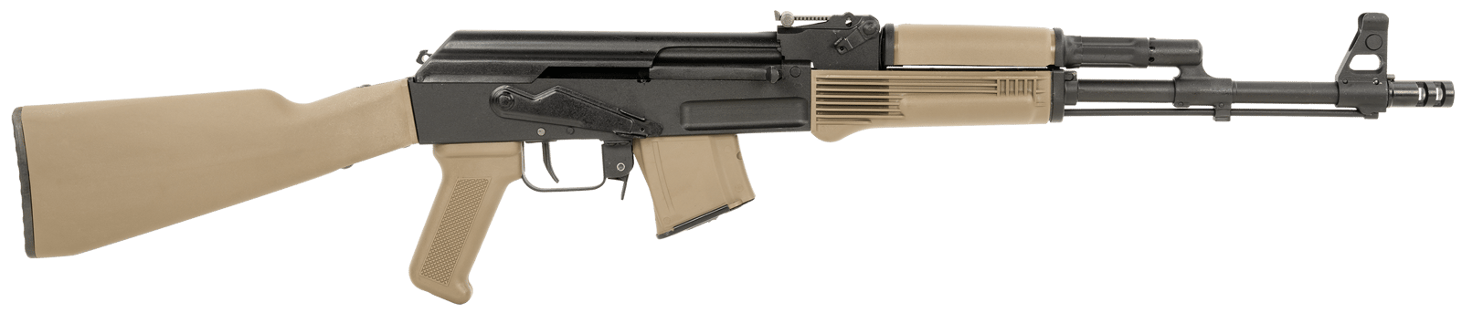 Arsenal SAM7R-62FDEM SAM7R  7.62x39mm 10+1 16.25" Black Chrome Lined Steel Barrel, Black Steel Receiver, Fixed Flat Dark Earth Synthetic Stock & Polymer Grip