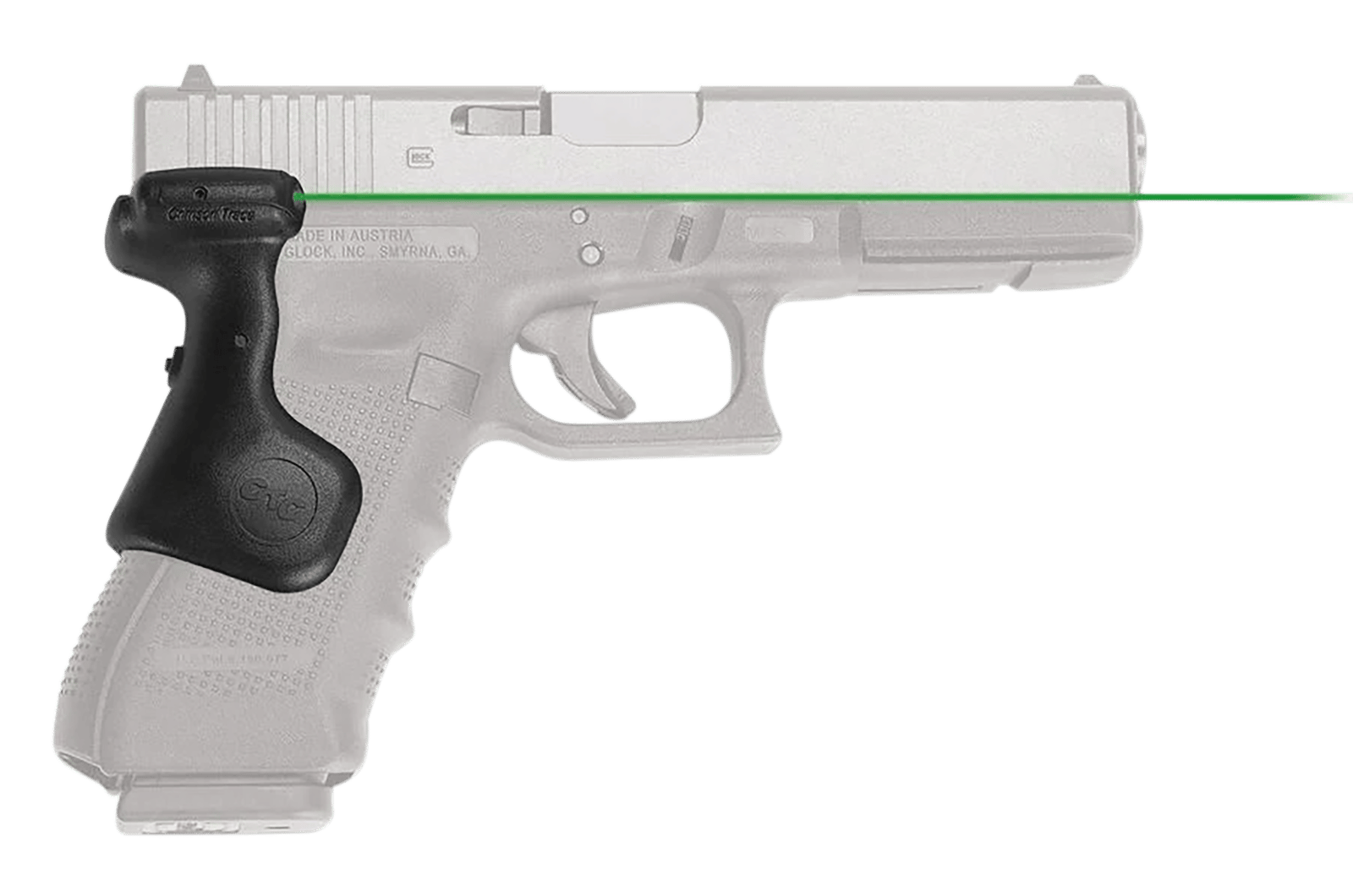 Crimson Trace 0167301 Lasergrips  Compatible w/ Glock Gen3/4/5 Full Size, Green Laser Black Polymer
