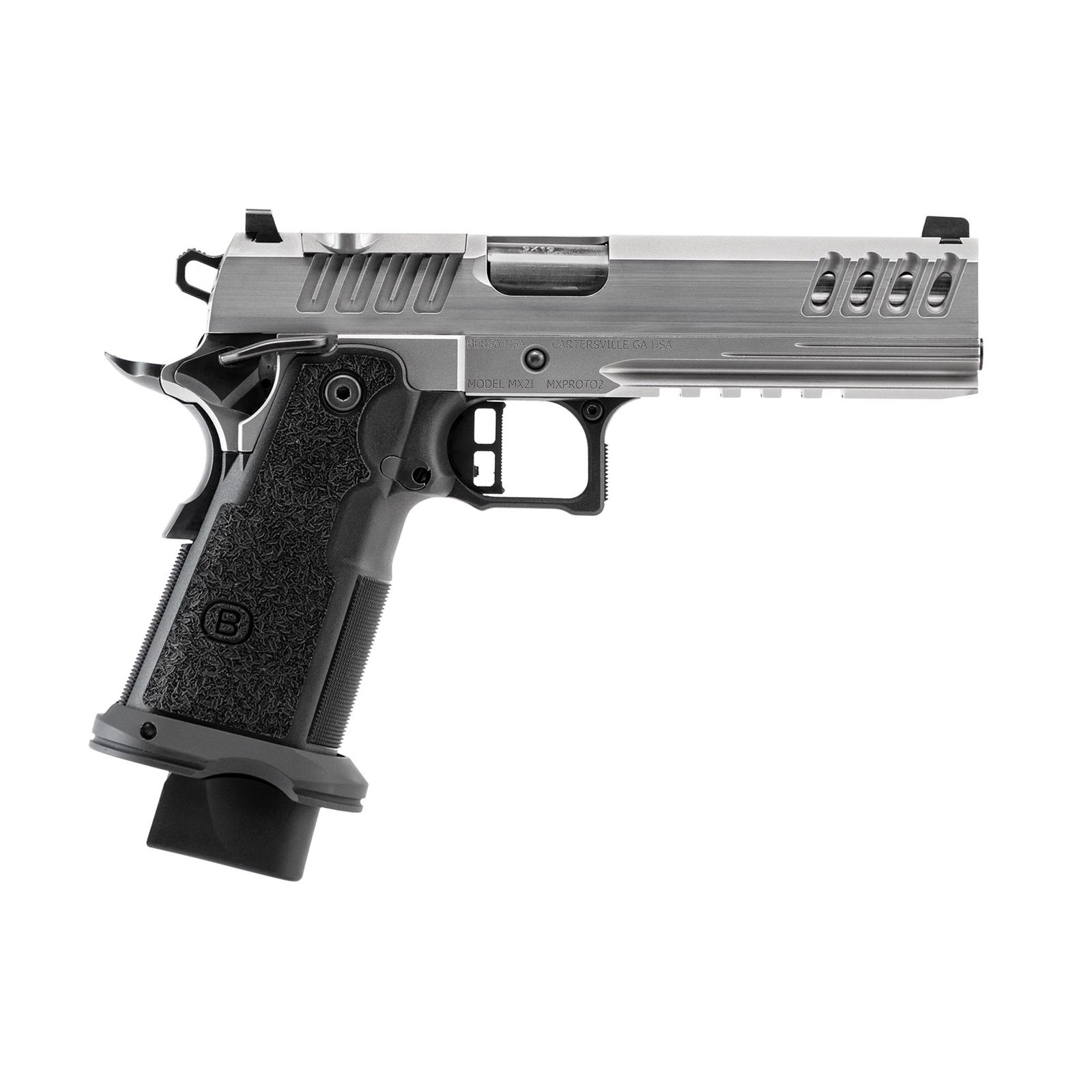 BERSA M2XI 9MM 5" SAO 22RD OR BLK/SS
