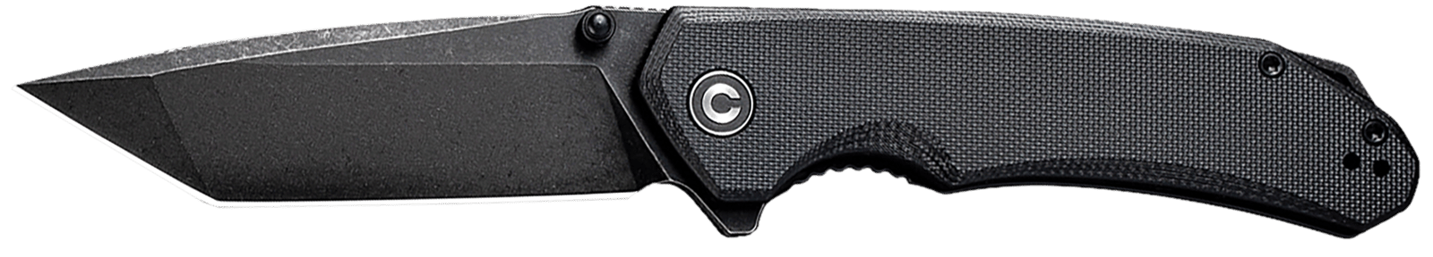 Civivi Knives C2023C Brazen  3.46" Folding Tanto Black Stonewashed D2 Steel Blade, Black Textured G10 Handle