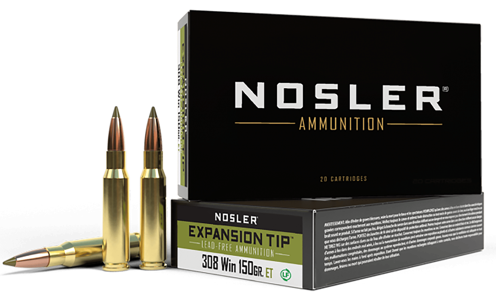 Nosler 40034 E-Tip  308Win 150gr E Tip Lead Free 20 Per Box/10 Case