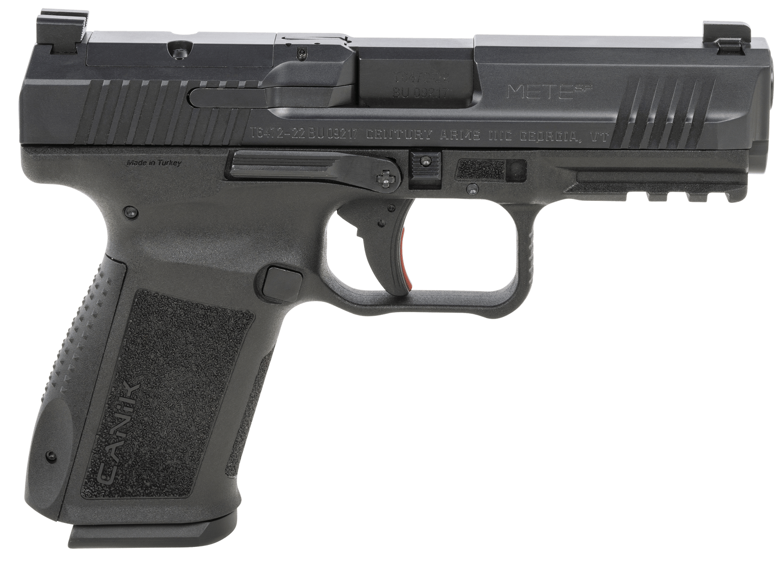 Canik HG5637N Mete SF Compact 9mm Luger 15+1 4.08" Black Steel Barrel, Black Nitride Optic Ready/Serrated Slide, Black Polymer Frame w/Beavertail & Picatinny Rail, Ambidextrous