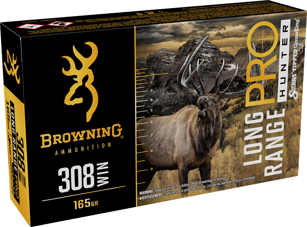 Browning Ammo B192503082 Long Range Pro  308Win 165gr 20 Per Box/10 Case