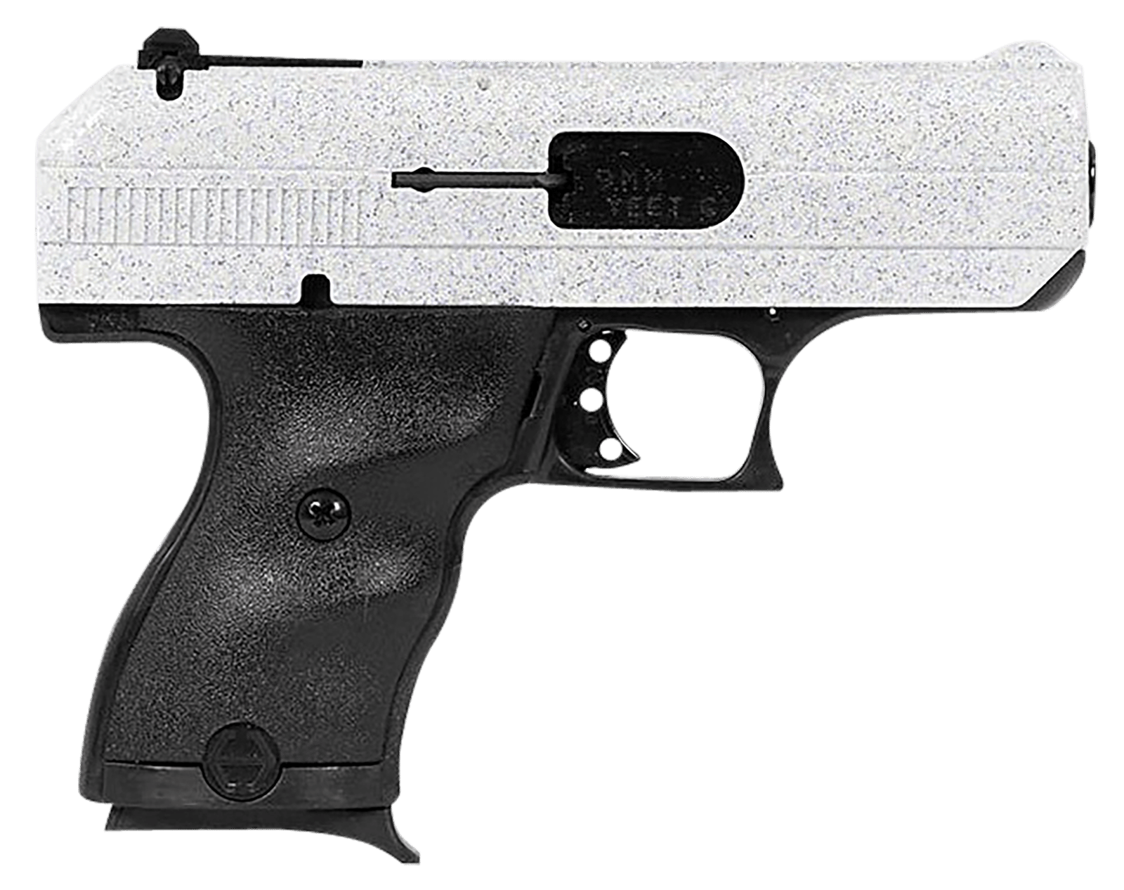 Hi-Point 916WHSP C9  9mm Luger 8+1 3.50" Black Steel Barrel, Hydro-Dipped White Sparkle Serrated Slide, Black Polymer Frame, Black Polymer Grips