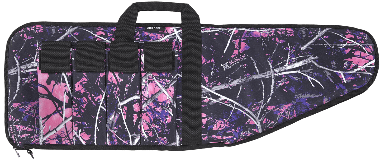 Bulldog MDG1038 Extreme Tactical  38" Muddy Girl Camo Water-Resistant Nylon, Black Trim, Tricot Lining, 4 External Velcro Magazine Pouches, Soft Padding