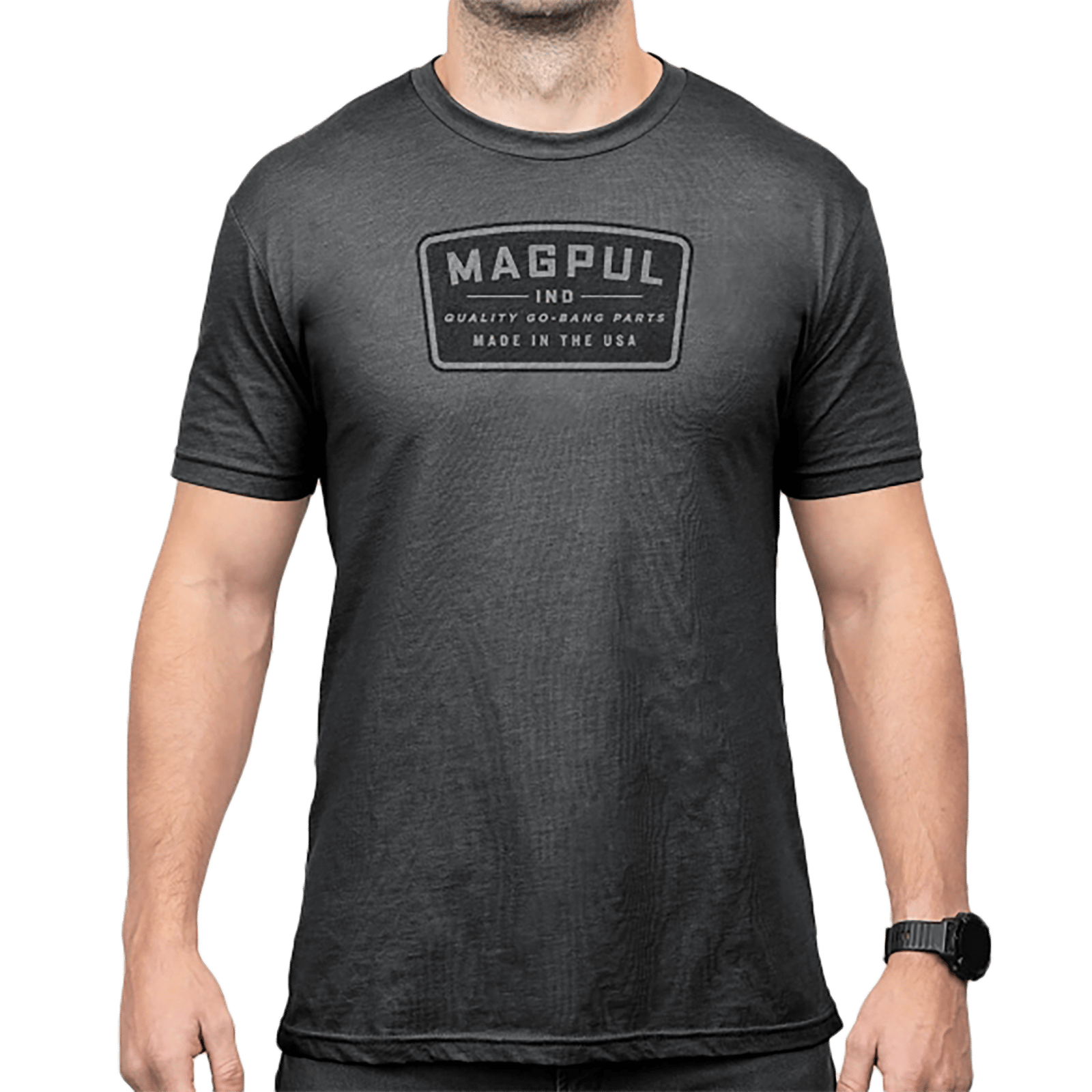 Magpul MAG1526-010-S Go Bang Parts  Charcoal Gray Cotton/Polyester Short Sleeve Small
