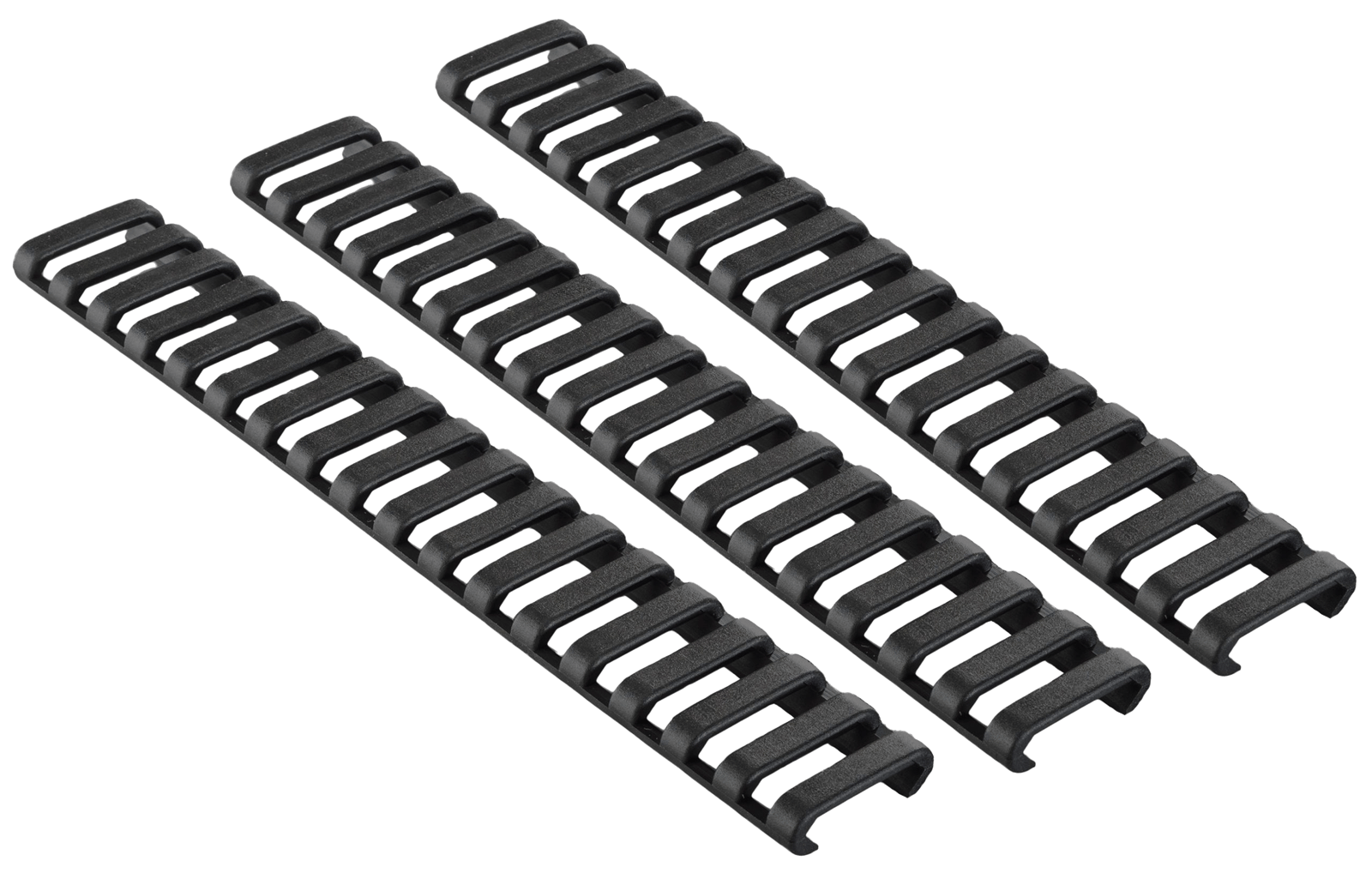 Ergo 4373BK Low-Pro Ladder Rail Covers Rifle 18 Slot Black Rubber 3 Pack