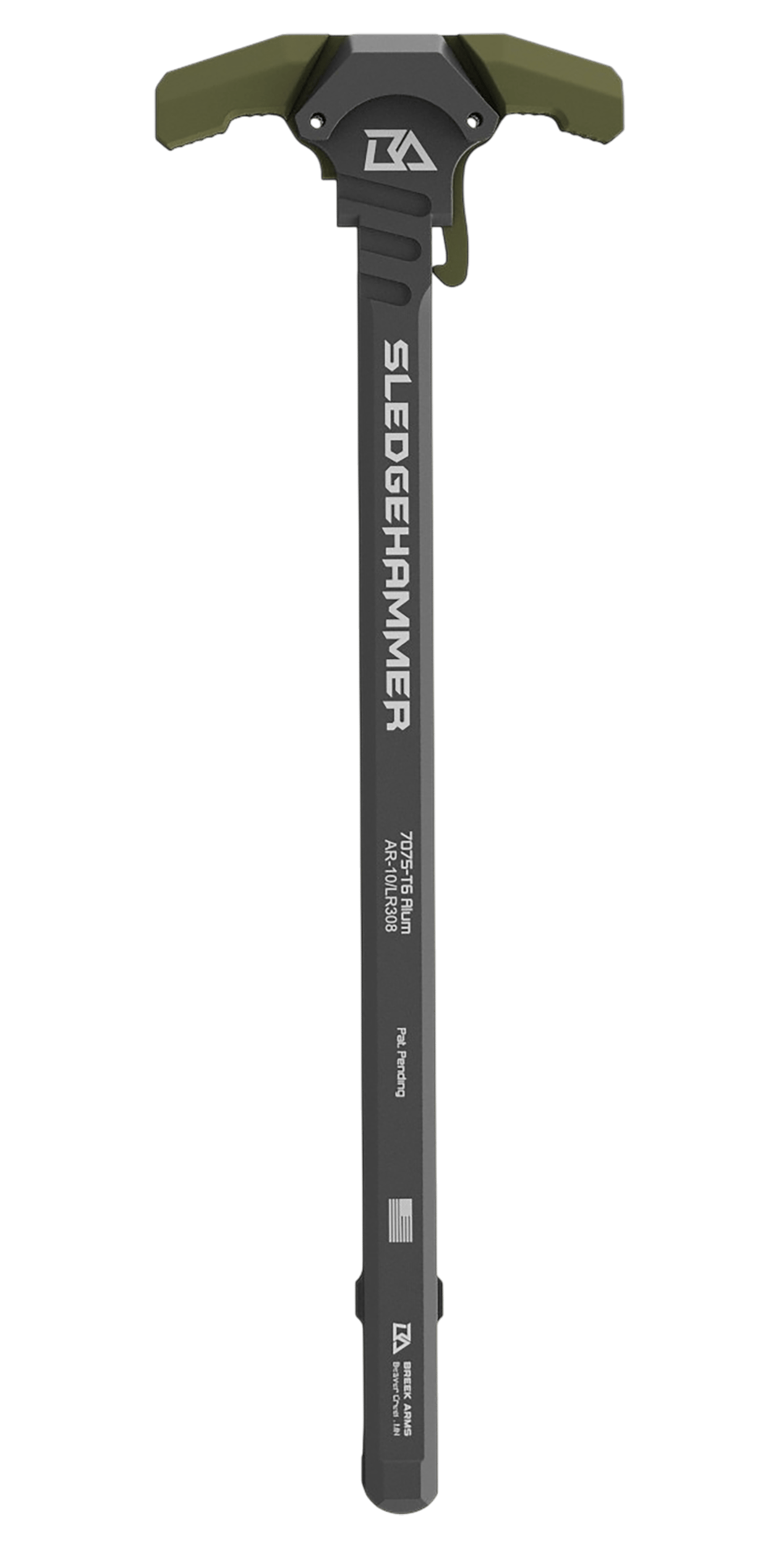 Breek Arms BRK6010RGREEN Sledgehammer Charging Handle AR-10/LR-308 OD Green Aluminum