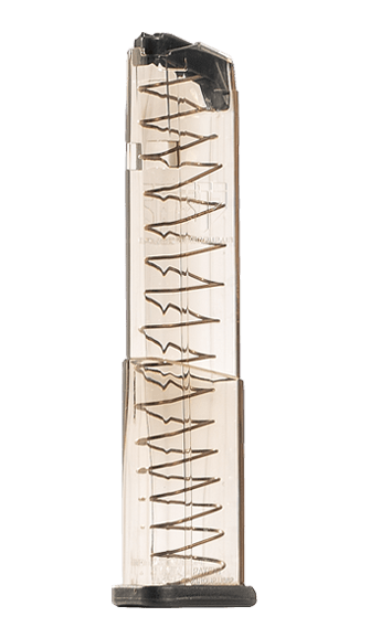 ETS Group GLK43X19 Pistol Mags  19rd Extended 9mm Luger Compatible w/ Glock 43X/48 Clear Polymer