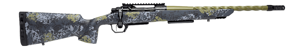Horizon Firearms HRF-VE2-6ARC-20R Venatic 2 6mm ARC 20" Sage Green Spiral Fluted Threaded Barrel, Black DLC Receiver w/Picatinny Rail, Arca Rail Forend, Artic Moss Iota EKO X Carbon Fiber Stock