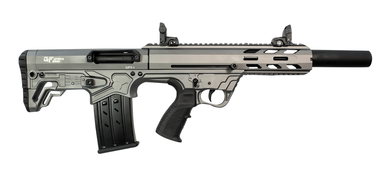 Gforce Arms GFY11220TG GFY-1 USA 12 Gauge Semi-Auto 3" 5+1 18.50" Black Threaded Barrel, Tactical Gray Cerakote Aluminum Receiver w/Picatinny Rail, Gray Bullpup Polymer Stock, Polymer Grip