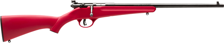 Savage Arms 13795 Rascal  Youth 22 LR 1rd 16.13" Matte Black Sporter Barrel, Matte Black Carbon Steel Receiver, Red Fixed Synthetic Stock, Right Hand