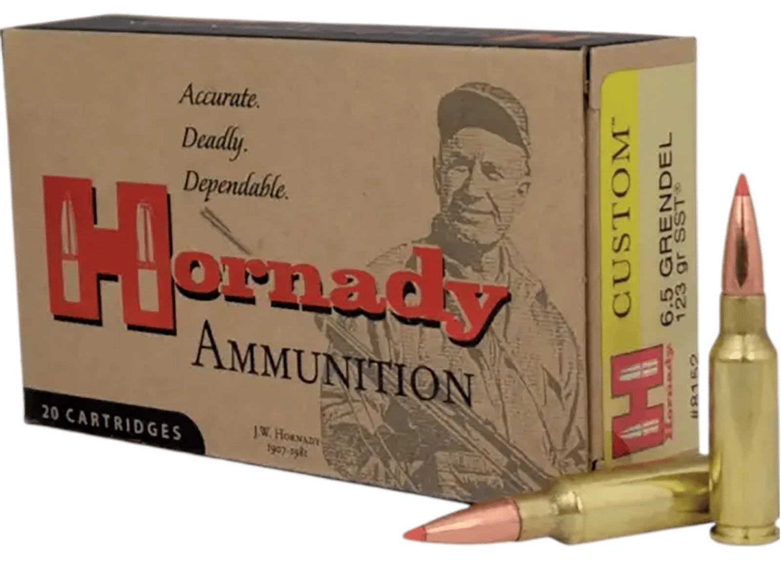 Hornady 8152 Custom  6.5Grendel 123gr Super Shock Tip 20 Per Box/10 Case