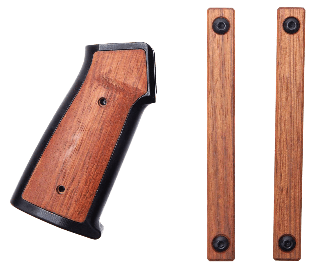 Sharps Bros SBARG01 AR-15 Grip Set Black Cerakote 6061-T6 Aluminum Frame w/Brazilian Cherry Inserts
